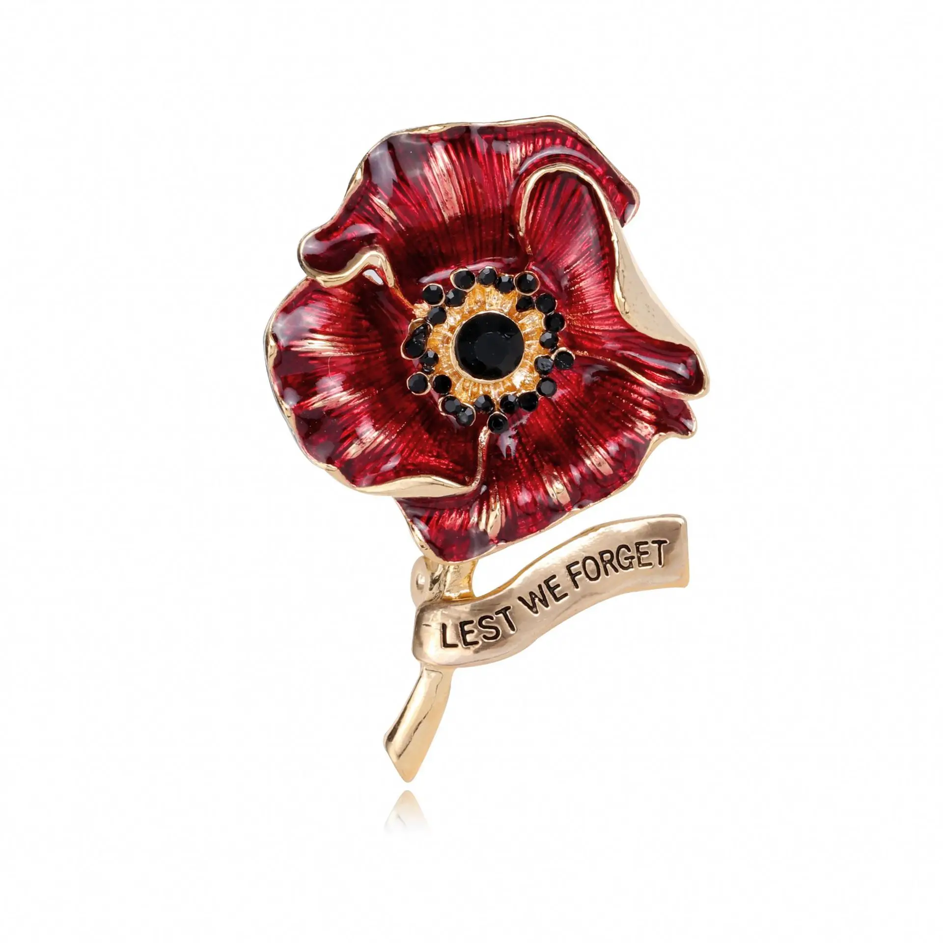 Poppy WWII Soldiers Memorial Brooch Metal Pin Corsage Men\'s & Women\'s Botanical, Floral, Everyday Accessories, Jewelry Gifts