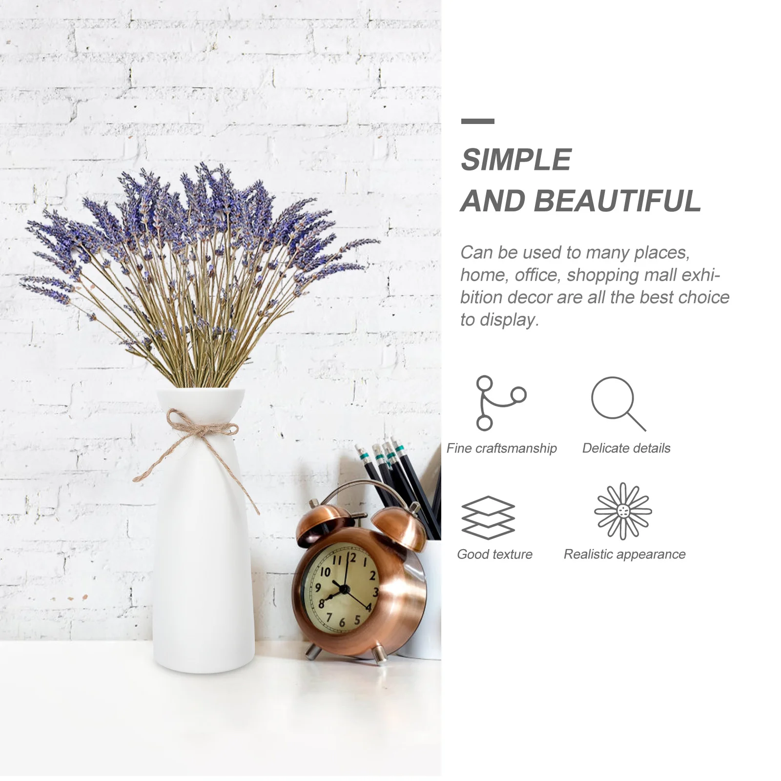 

1Pcs White Ceramic Flower Arrangement Holder Vase Easy to Clean Decorative Desktop Flower Container Ceramic Vase