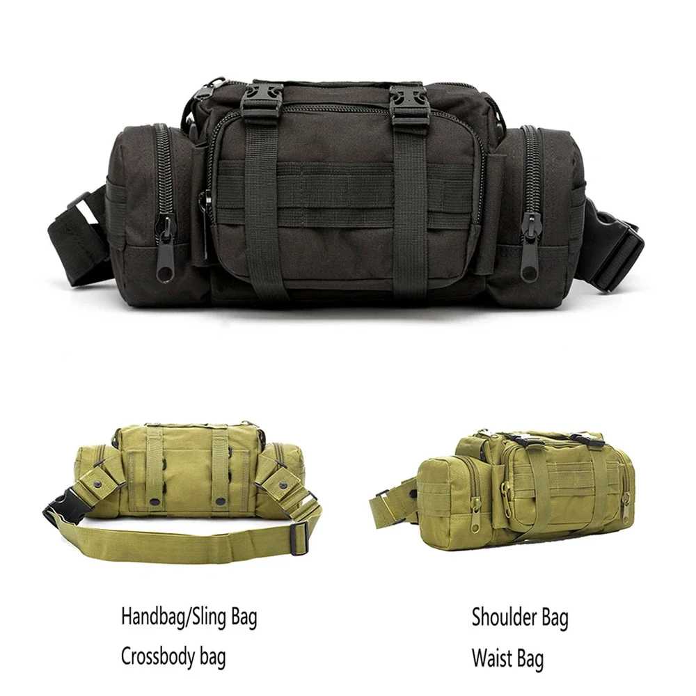 

Men Messenger Shoulder Bag Handbag Water Bottle/Kettle Bags Travel Durable Nylon Military Assault Molle Male Waist Fanny Pack