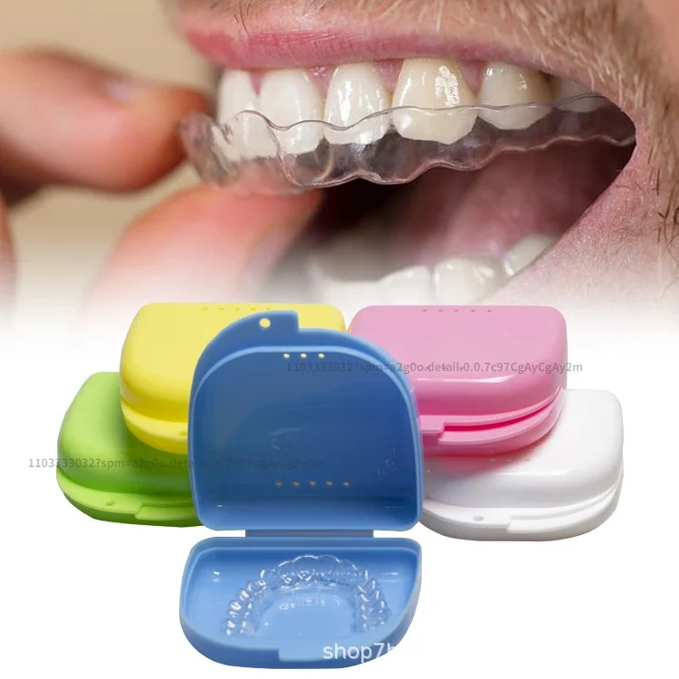 1PCS New Dental Retainer Denture Cleaning and Storage Container Dental Box, Denture Box Oral Storage Box Dental Supplies