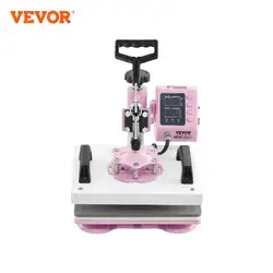 VEVOR Heat Press 12 x 10inch  360° Swing Away T-Shirt Pressing Machine Heat Transfer Machine for T-Shirts& Pillows Bags & Pink