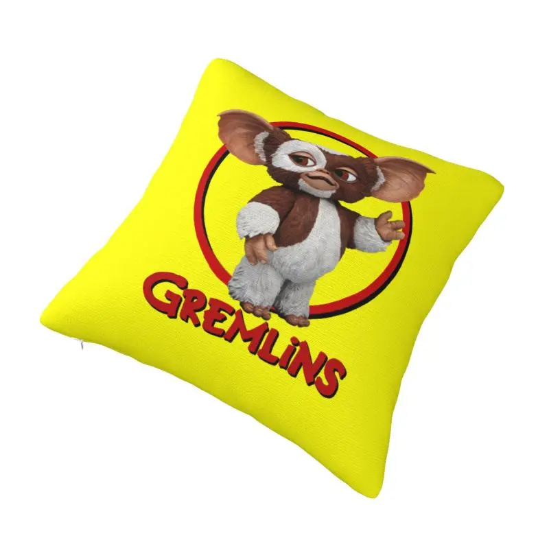 Custom Funny Gremlinse Pillow Case 45x45cm Gizmo 80s Movie Mogwai Monster Retro Sci Fi Cushions Cover for Sofa Square Pillowcase