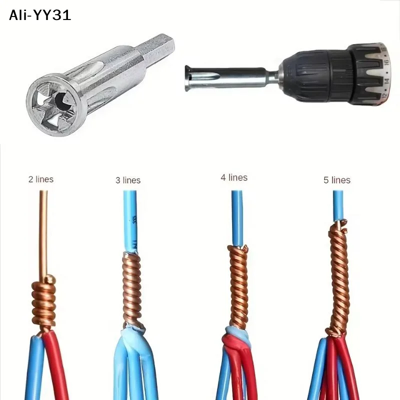 

【WG】1 шт. Электрический инструмент для скручивания проводов, быстрое устройство для электриков, для дрелей и шуруповертов, для скручивания кабелей, многофункциональный инструмент