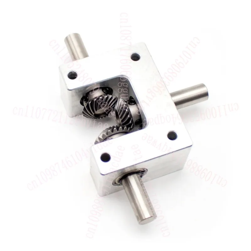 

90-градусный дифференциальный блок, коробка передач 1:1, спиральная коническая шестерня, маленький двойной выходный вал, угол преобразователя, диаметр вала 6/8/10 мм