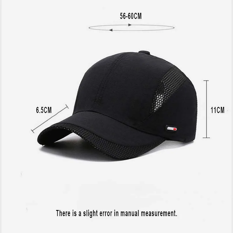Berretto da baseball regolabile di grandi dimensioni Sport all'aria aperta Berretto traspirante ad asciugatura rapida per uomo Berretto estivo con visiera parasole per arrampicata per donna