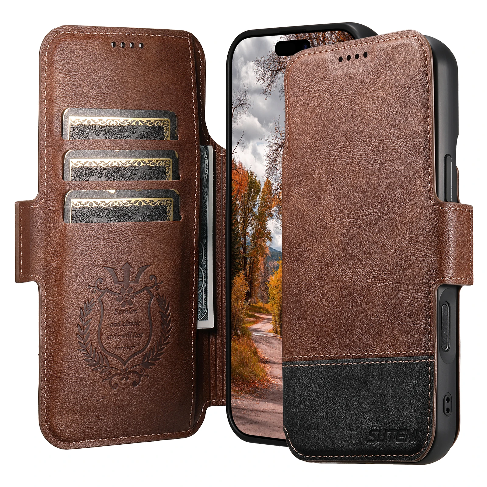 Business Retro 2 in 1 Split Leather Wallet Magnetic Phone Case For iPhone 17 Pro Max 16 Plus 15 14 13 12 For Magsafe Bag Cover