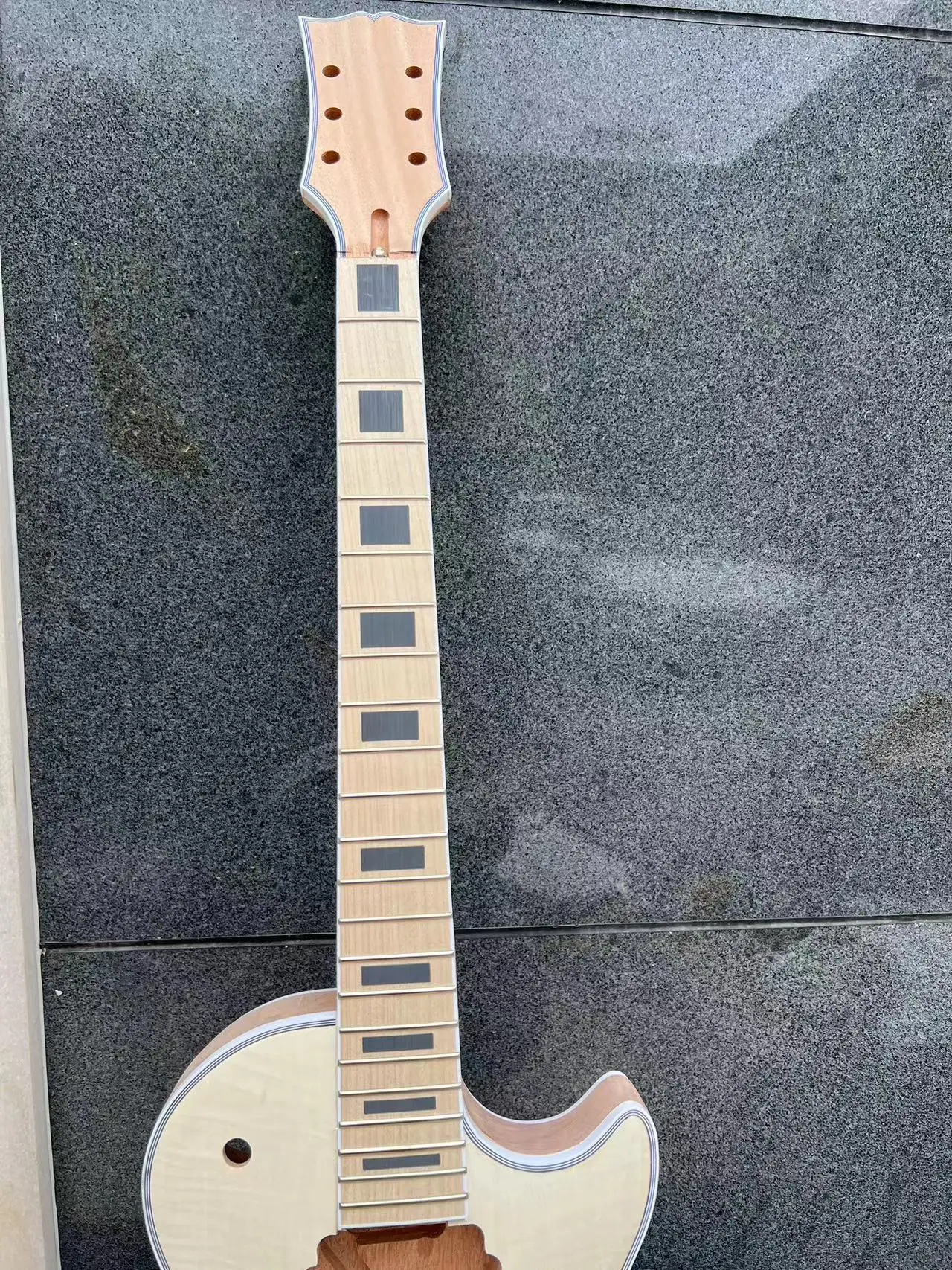 1 set Best New LP style Guitar Maple wood Body and neck DIY Unfinished Electric Guitar accessories