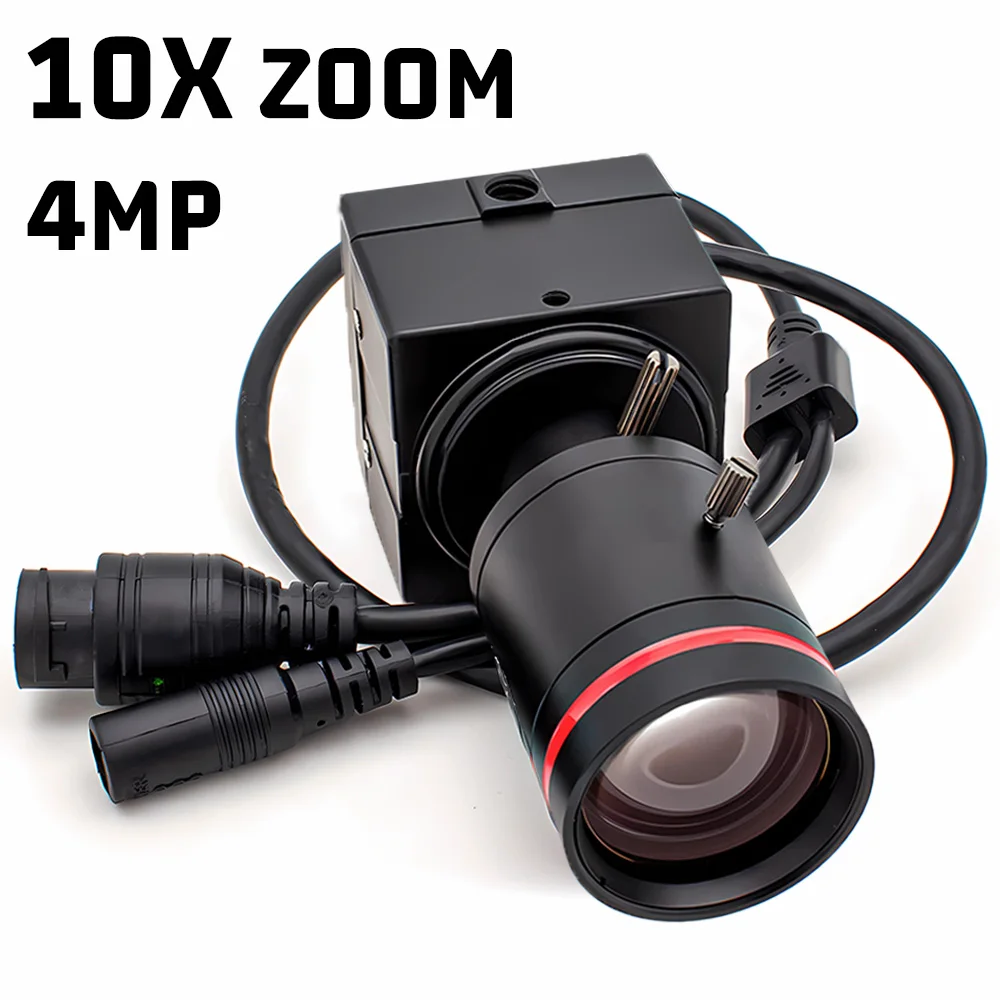 4MP Security Camera IP POE Onvif RTSP H.265 5-50mm 10X Zoom Varifocal Lens Indoor CCTV System Video Surveillance Industrial Cam