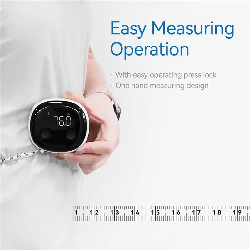 BHBD-Smart Body Measuring Tape With APP, Bluetooth Body Tape Measure For Fitness Weight Loss Measurement LED Display