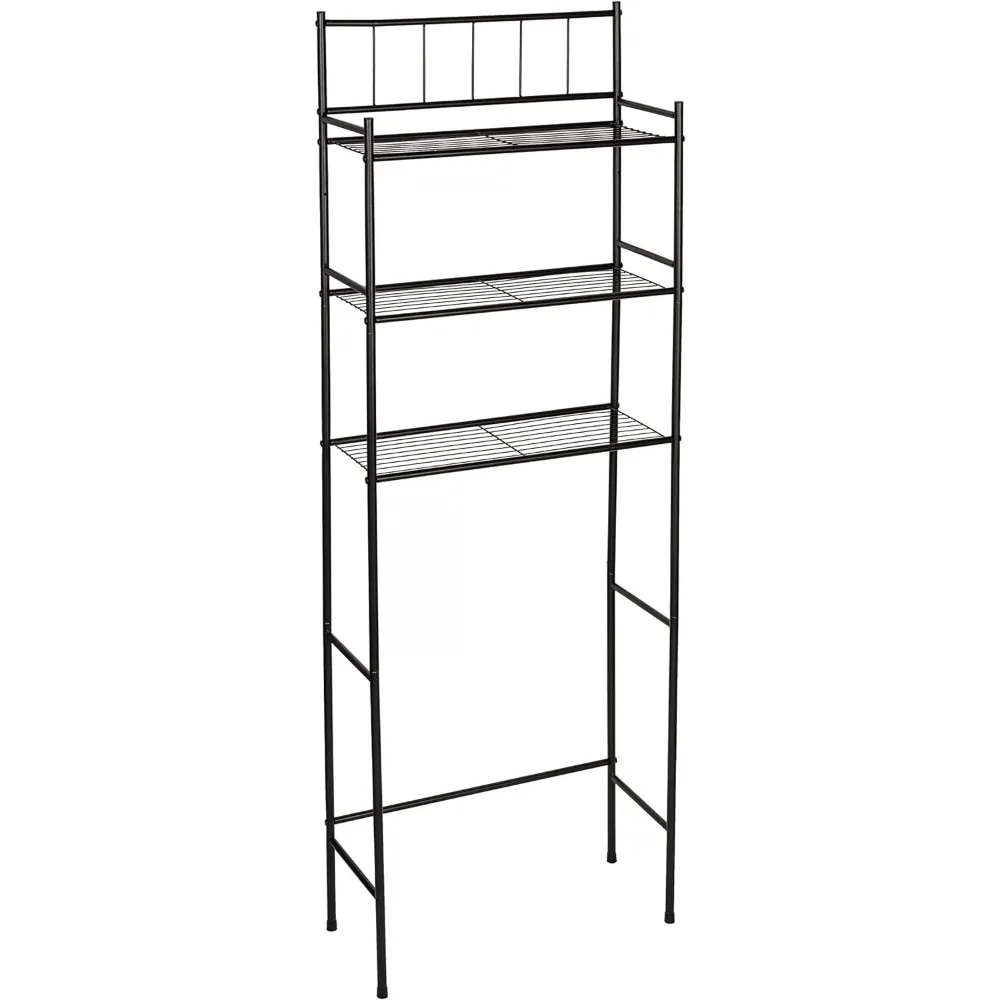 Honey-Can-Do 3 tier Over-The-Toilet Space Saver Shelving Unit, Black BTH-09022 Black