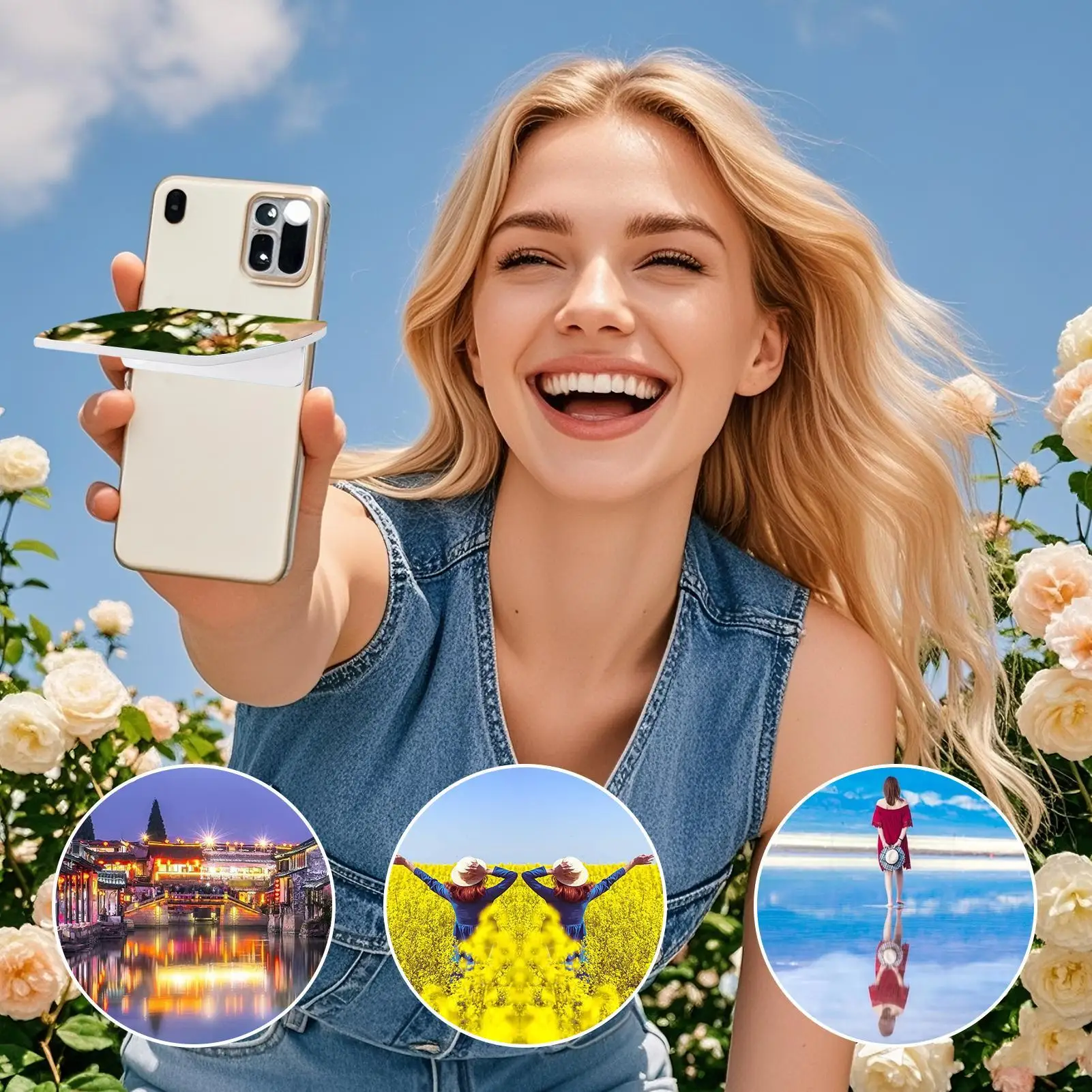 Mirror Effect Lens For Phone Cellphone Mirror Reflection HD Glass Rotatable Cellphone Accessories For Tech Savvy Users Artistic