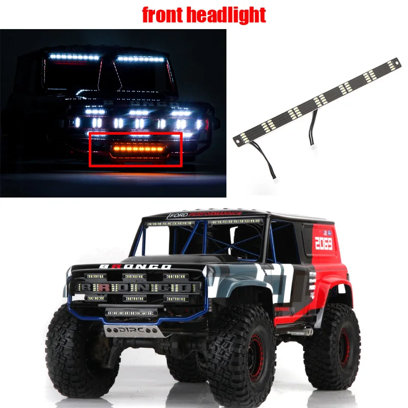 TRX4 BAJA1000 Titanium Alloy Front Headlight Car Shell Simulation for 1/10 RC Traxxas Defender Bronco AXIAL SCX10 RC4WD D1RC D90