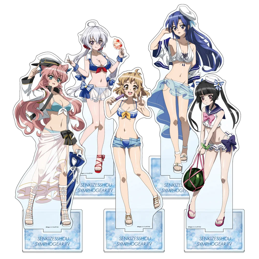SYMPHOGEAR Hibiki Tachibana Kazanari Tsubasa Yukine Chris Maria Cadenzavna Eve Swimsuit HD Acrylic Stand Desktop Decor Gifts