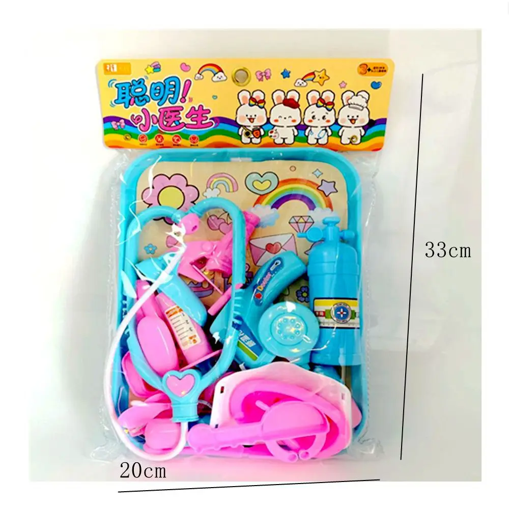 1 مجموعة الكرتون اللعب منزل محاكاة الإسعافات الأولية Doct السماعة ضخ زجاجة الأدوات الجراحية البلاستيكية نموذج لعبة طفل #3