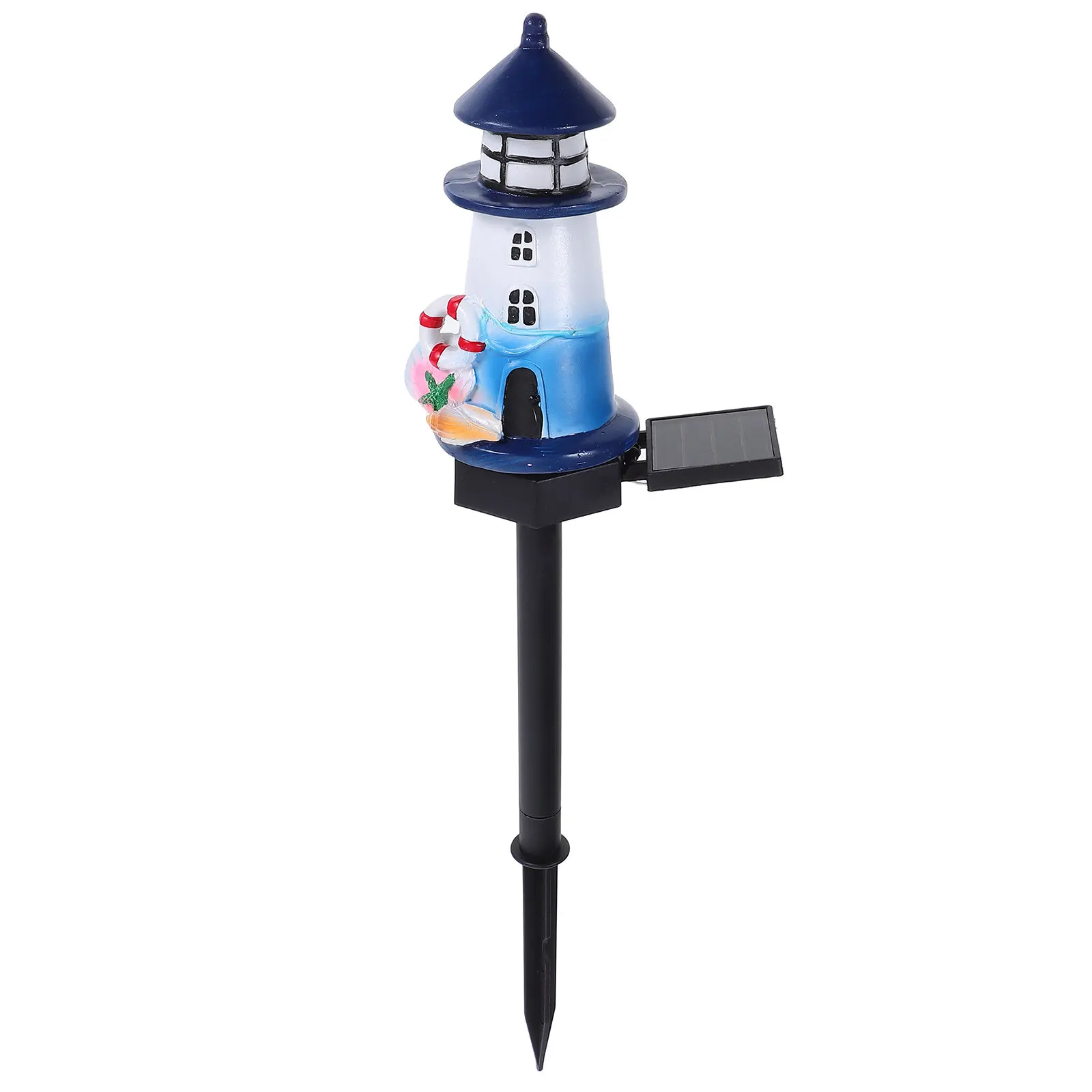 Solar Lighthouse Outdoor Garden Light Solar Powered Resin Decor Automatic Sensor Switch Dusk to Dawn Lighting Garden Lamp