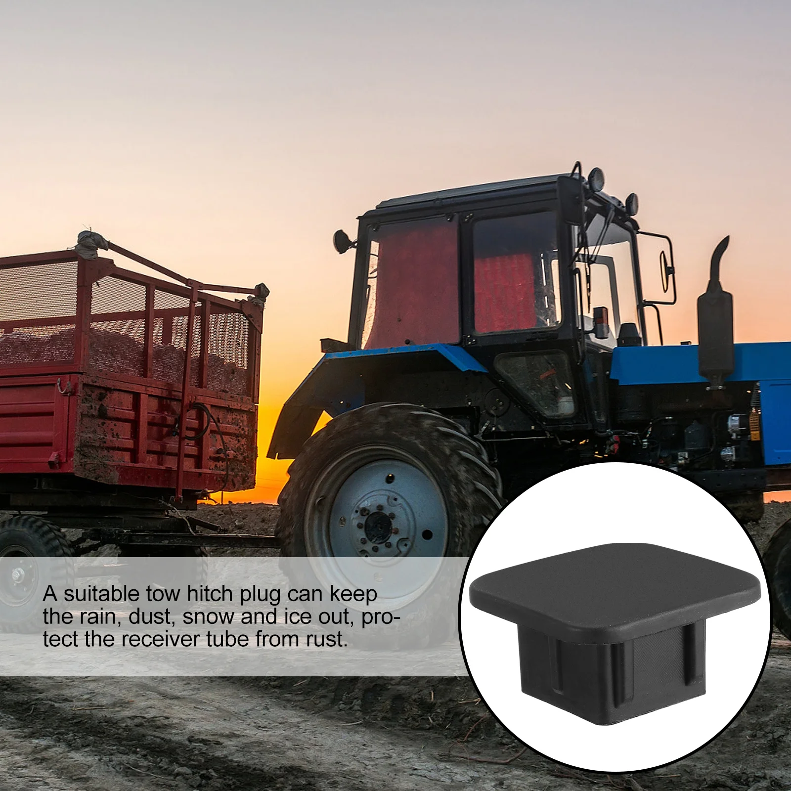 

Auto Trailer Hitch Cover Black Rubber Tow Receiver Tube Plug Protects Dirt Rust Debris for Car Tow Trailer Car Hitch Cover