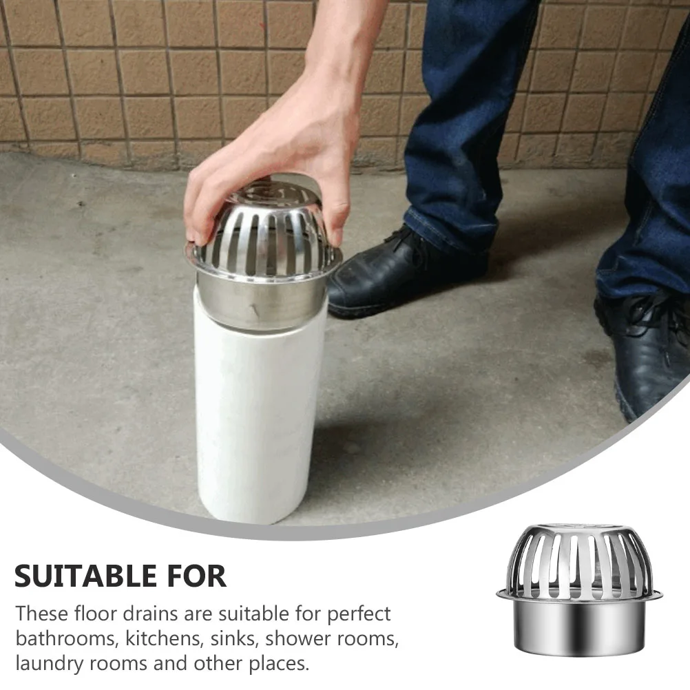 

Stainless Steel Floor Drain Cover Dome Stopper Rust-Resistant Hair Catcher Shower Sink Balcony Filter Strainer