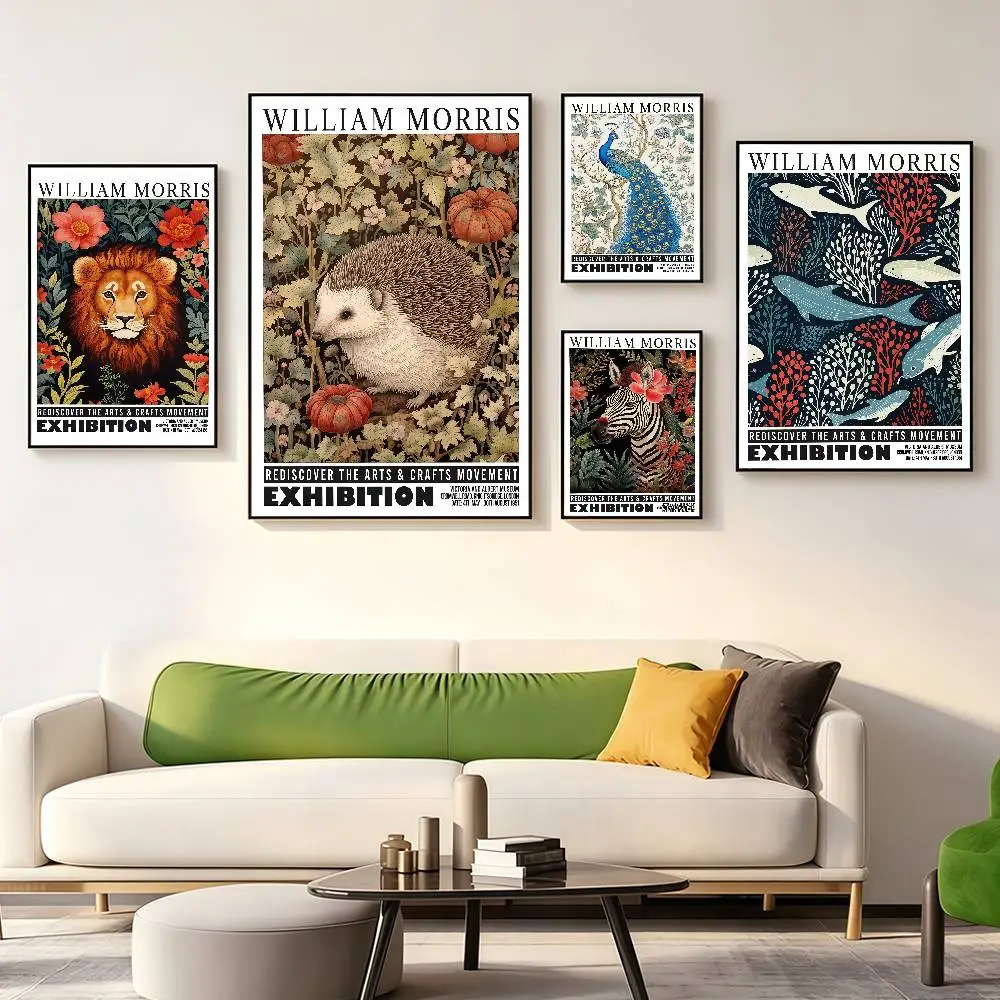 Neutral William Morris Poster Picture Botanical Animals Posters Wall Art Retro Painting Home Room Cafe Club Dorm Wall Decor