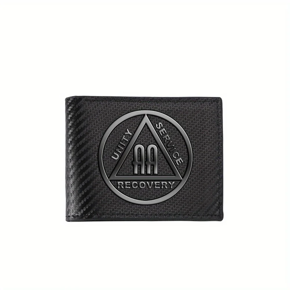 Circle triangle letters recovery service unity Men's Wallets Simple Business Modern Stylish Printing Design Gifts For Father Boy
