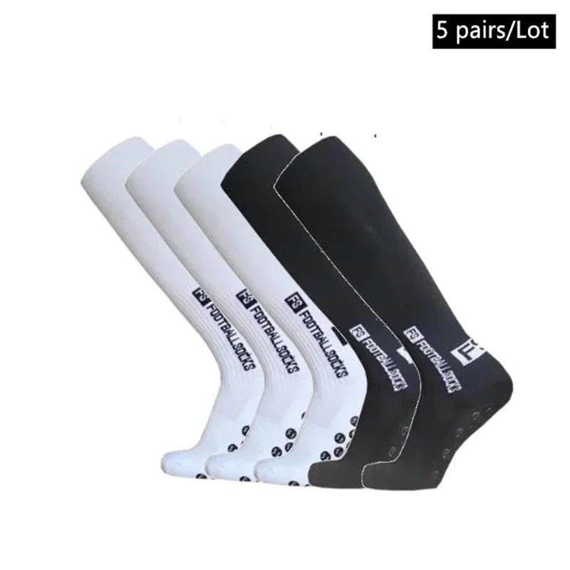 5 Pairs New Long Football Socks Silicone Suction Cup Grip Anti Slip Soccer Socks Sports Men Women Baseball Rugby Socks