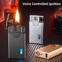 Creative Multiple Induction Arc Ignition Sound Controlled Kerosene Lighter Visual Gas Blue Light Window USB Electronic Lighters