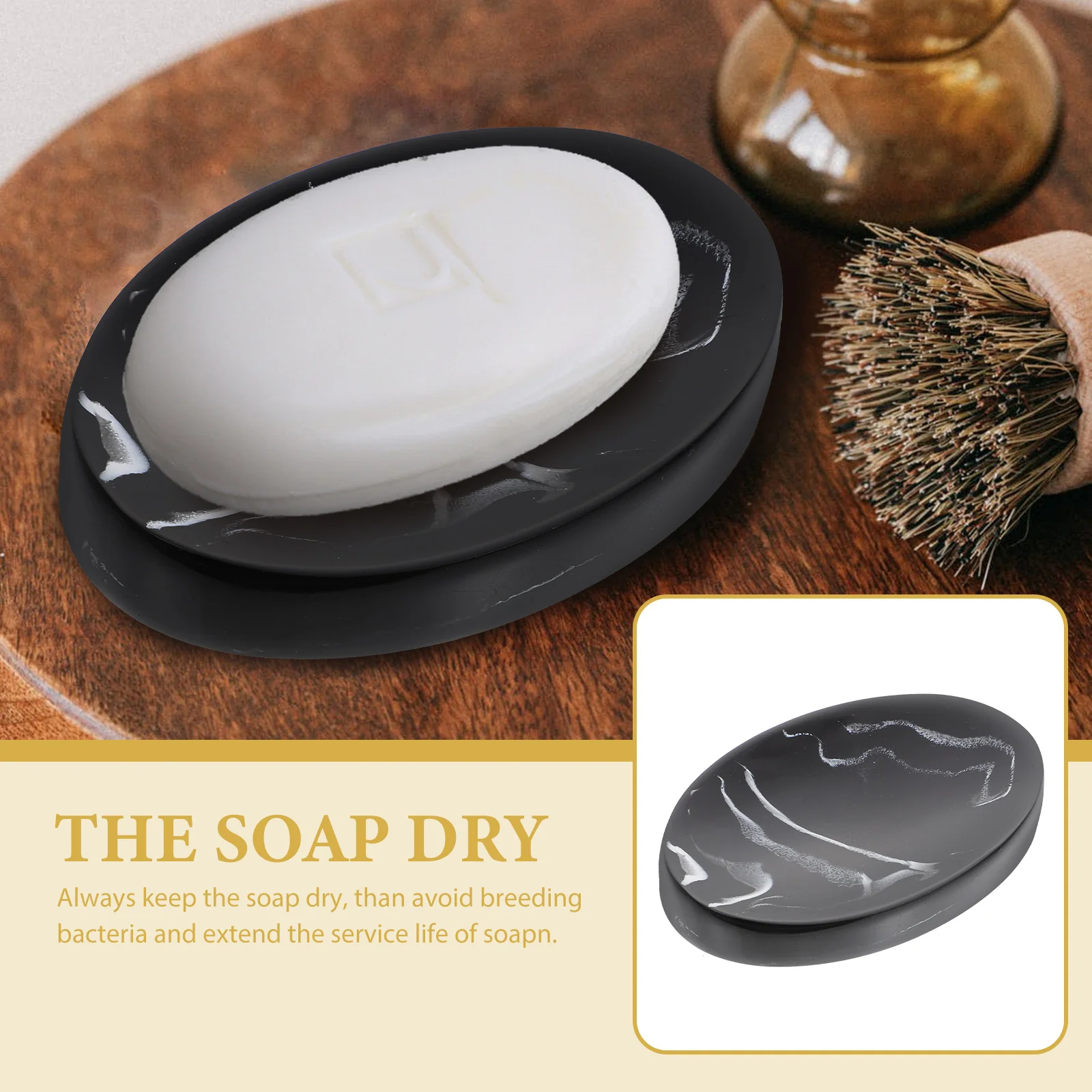 

Marble Pattern Soap Dish Holder Lightweight Compact Strong Load Bearing Moisture Proof Fracture Resistance Drainage Design
