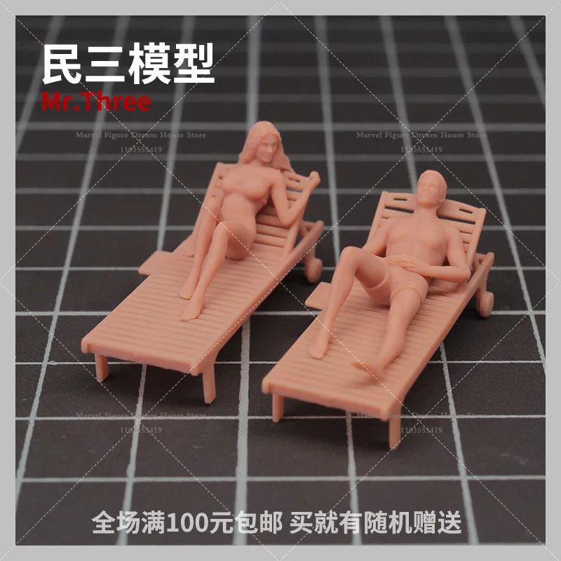 1/64 1/43 Scale Miniature Scene Dolls Un-panited White Figure Mini Model Couple Engagement And Get Married Beach Honeymoon‌