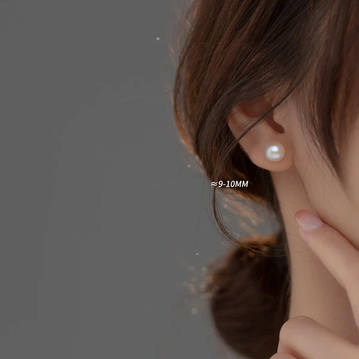 Natural Freshwater Pearls Bread Round Shape Simple Style Stud Earrings 925 Sterling Sliver Fashion Jewelry Hot Gift for Women