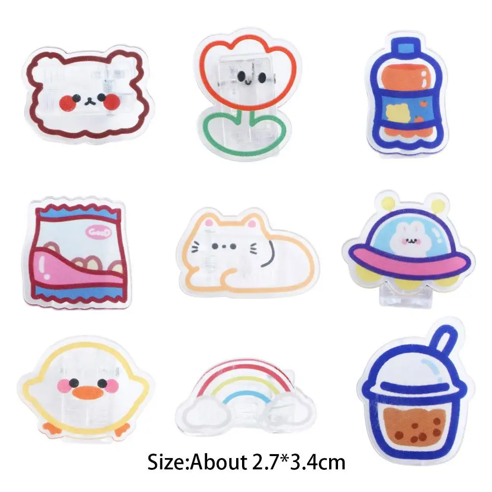 Office Supplies School Stationery Page Holder Index Clamp Cartoon Transparent Clip Snacks Sealing Clip Paper Clip Binder Clips