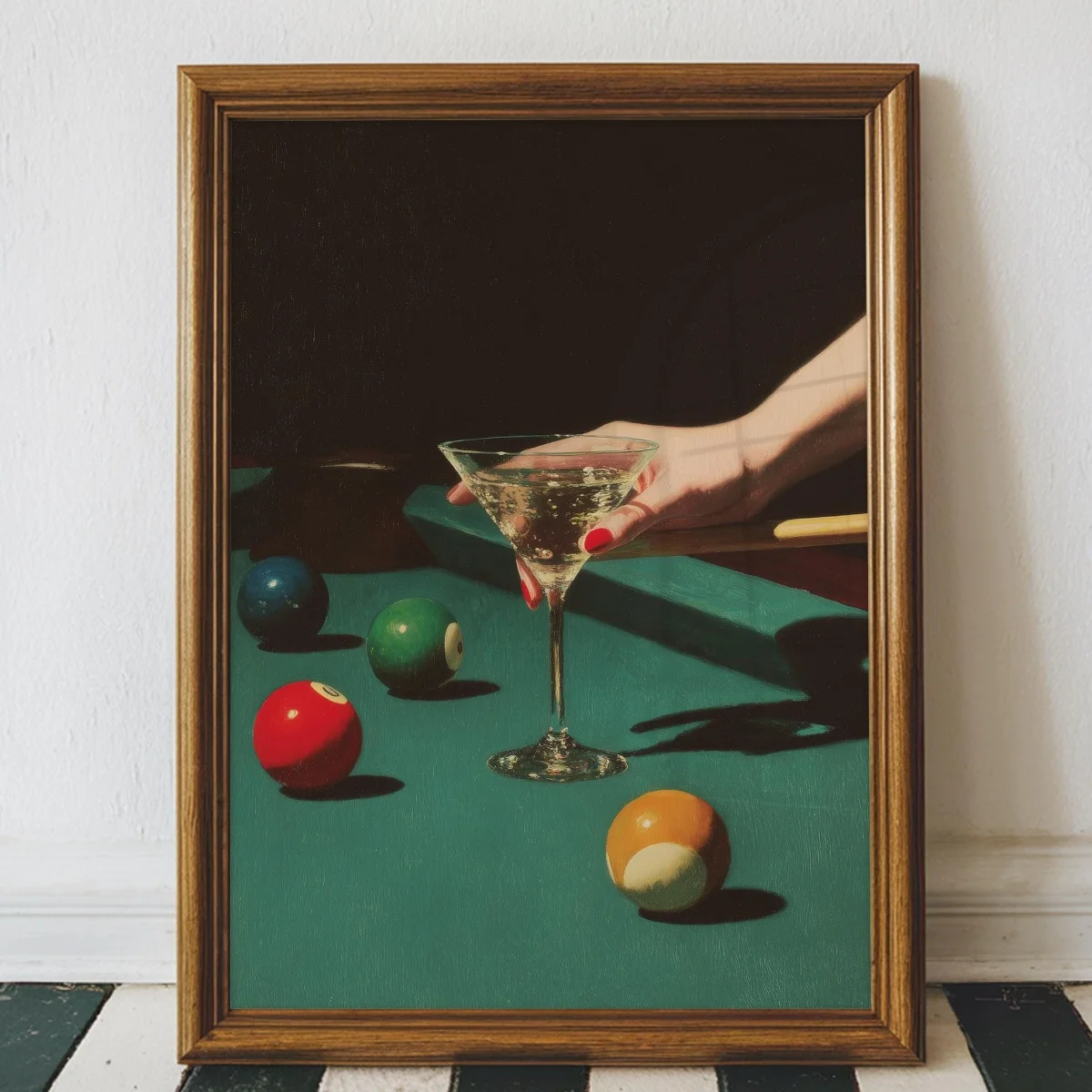 Vintage Martini Billiards  Canvas Prints Poster Vintage Minimalist Abstract Art Prints Living Room Bedroom Wall Art Home Decor