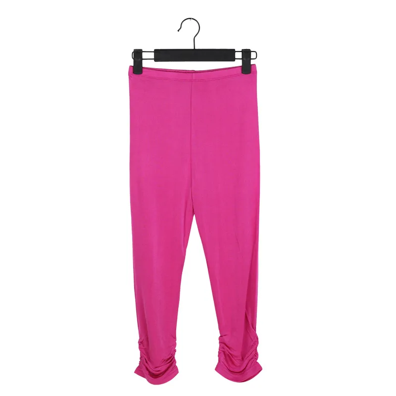 Ptasie drzewo letnie damskie jedwab dwustronne dziewiarskie ciasne Capris Bottoming Casual obcisłe spodnie New Arrival B37128QC