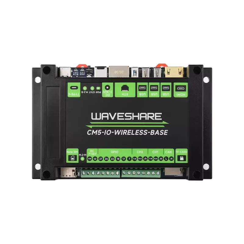 Chipboard Waveshare Industrial Iot Expansion Board for Raspberry Pi Cm5, 4g 5g Lora, Gbe Rj45, Dual MIPI Interfaces, 4K