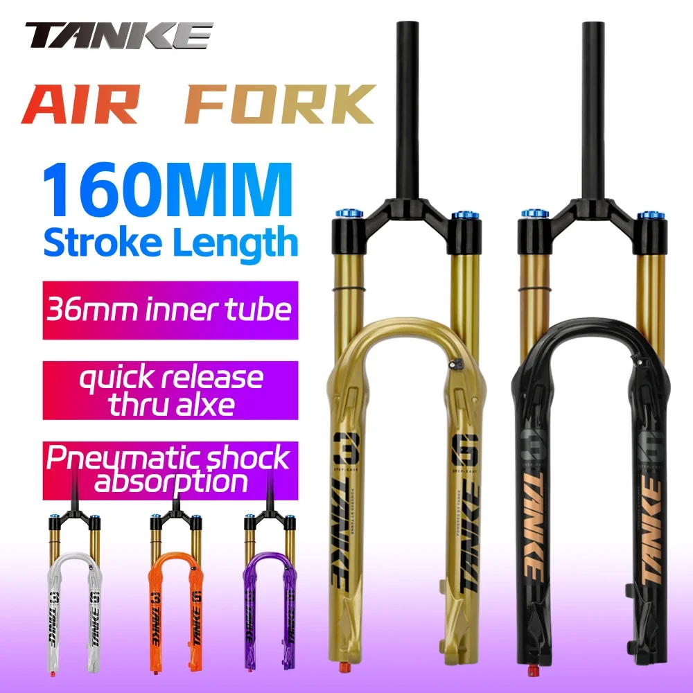 パーツ MTB TANKE 36mm - 160mm Travel TANKE MTB Bike Fork 36mm Tube Mountain Bike Suspension Air Fork