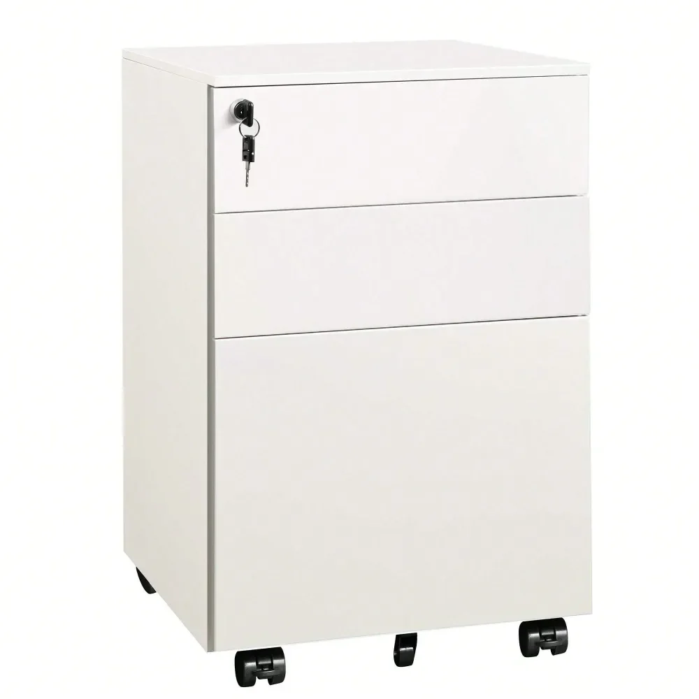 

Office Storage Cabinets And ShelvingFile Cabinet 3 Drawer Rolling Pedestal For Under Desk Office Use, Fully Assembled Except Cas