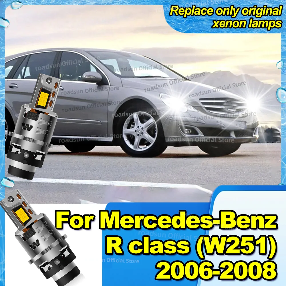 

2PCS 50000LM Headlight LED Canbus Lamps 1:1 Xenon HID Car Lights 6000K For Mercedes-Benz R class W251 2006 2007 2008