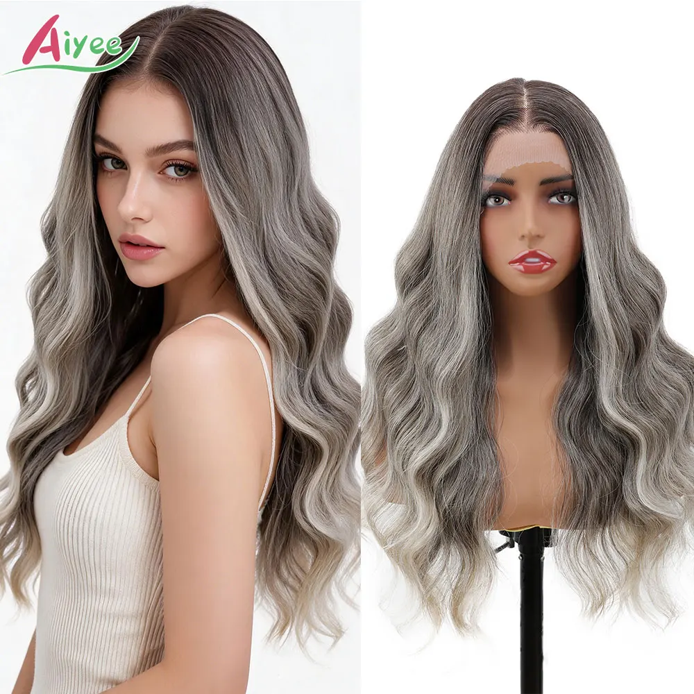 aiyee-24-360°-wavy-lace-front-wig-icy-blonde-mix-highlights-1b-613-high-temp-fiber-synthetic-cosplay-daily-for-womens-220g-easy