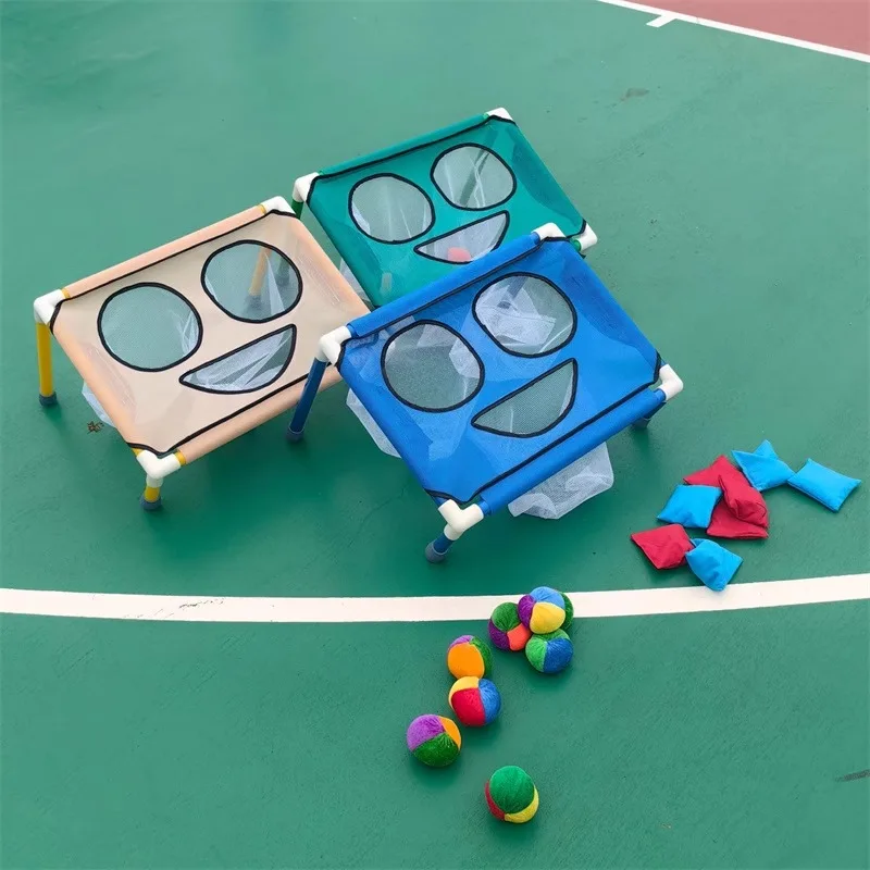 Kindergarten smiling face shooting bracket throwing toys indoor and outdoor sports toys sensory training equipment hand eye