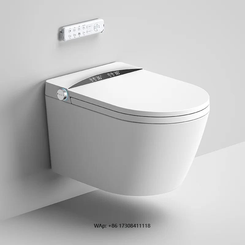 

Easy to Clean Multifunction Instant Heated P Trap Wall Intelligent Toilet With Remote Control