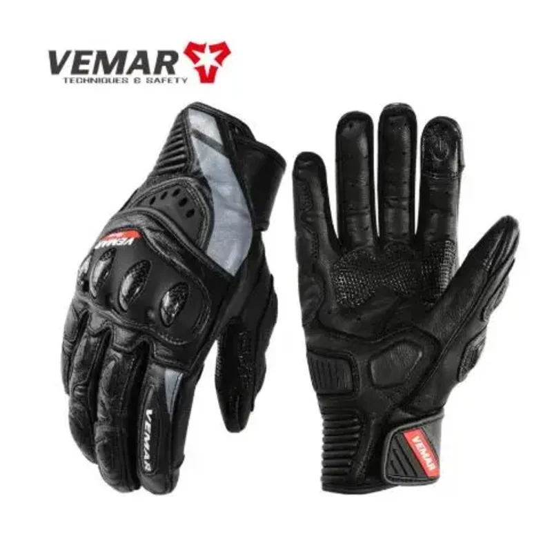 Vemar Moto Riding Gloves Leather Gloves Motorcycle Offroad Enduro Accessories Motorbike Glove Motorcyclist Men White Luvas Gift