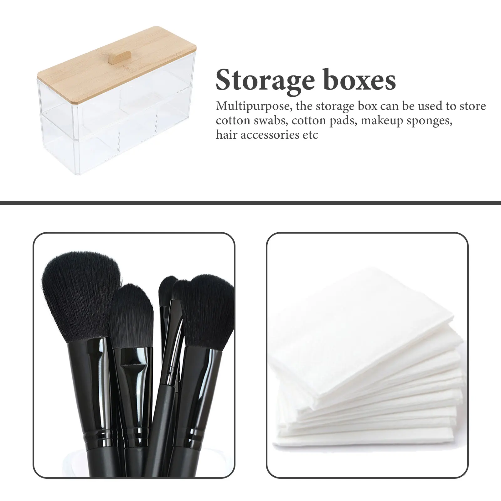 

Прочный ящик для хранения пылезащитный акриловый держатель для ватных тампонов, диспенсер, устойчивый к истиранию, легкий вес для гостиной в спальне