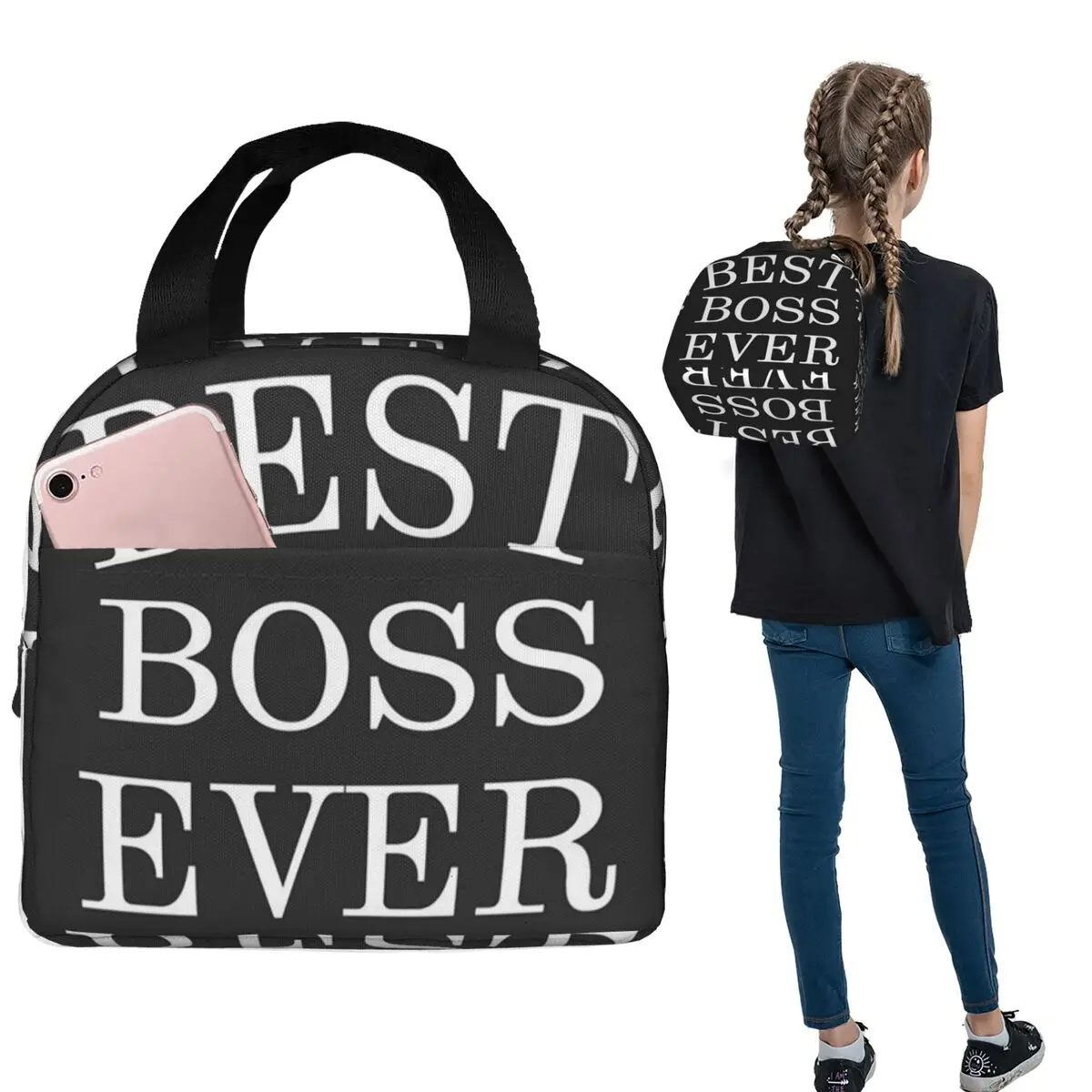 

Термосумка для обедов Lady Best Boss Ever для женщин и детей, герметичная, для еды, термосумка-тоут