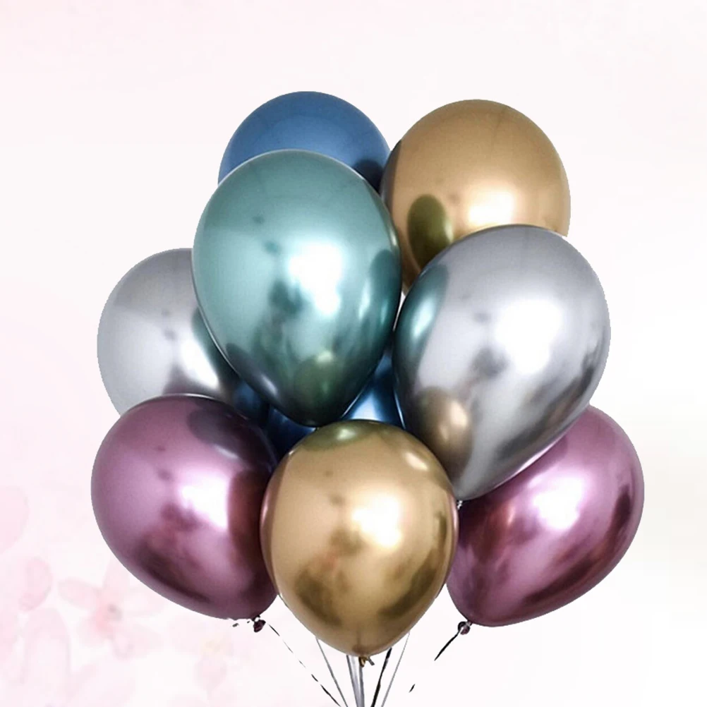 

50pcs 10 Inches Metallic Latex Balloons Thick Party Decoration Festival Supplies Wedding Balloon Kit For Ceiling Wall Door