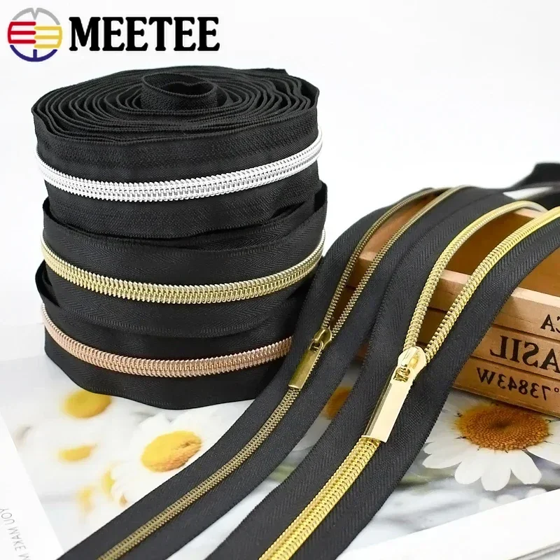 

2-10M 3# 5# Black Nylon Zipper Tape for Bags Pocket Closure Zippers Pants Luggage Replace Zip Repair Kits DIY Sewing Accessories