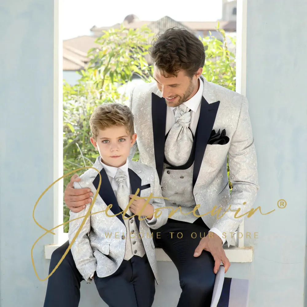 

Boys Wedding Jacket Pants Vest Suit 3 Piece Formal Business Clothes Kids Blazer Set Party Tuxedo Traje Niño Elegante Boda