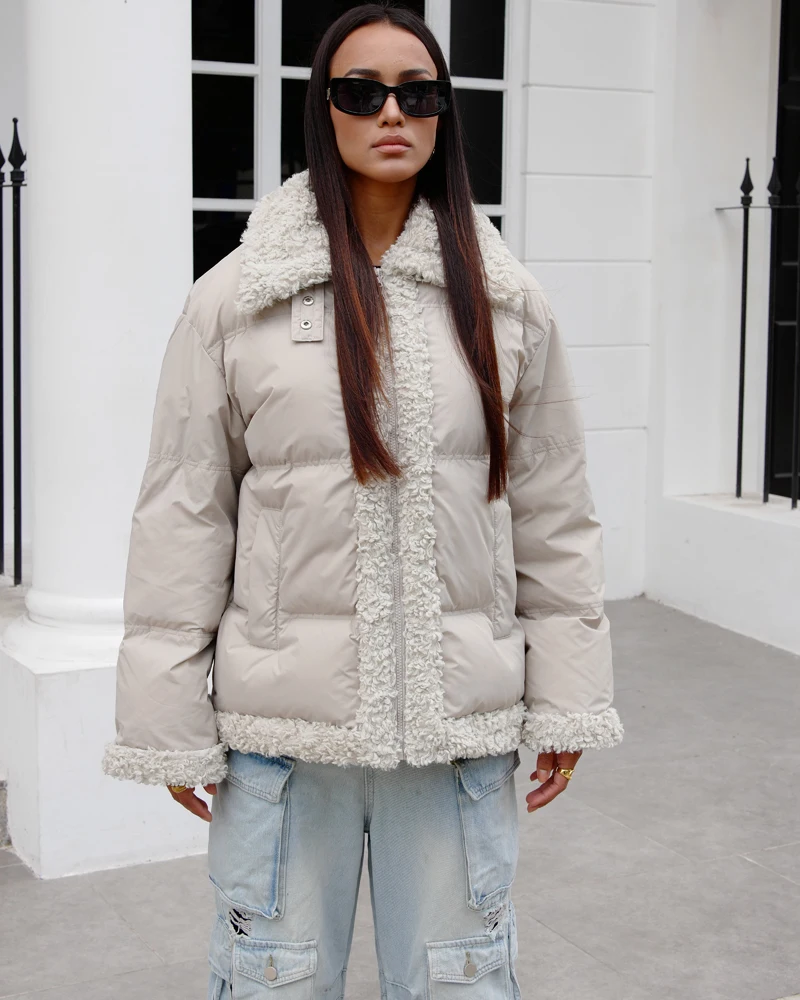 2024 Women Fashion Fur Parka Winter Jacket