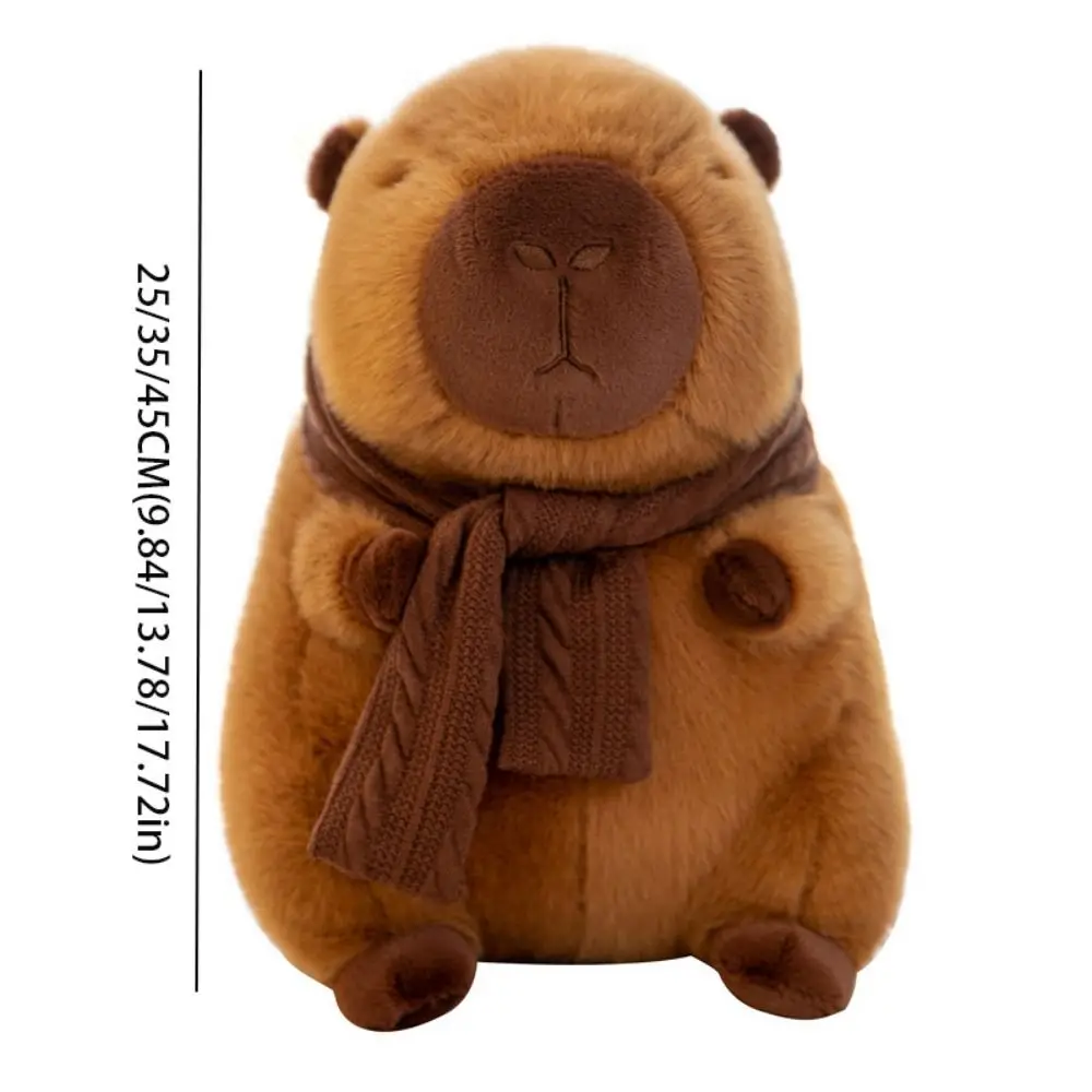 Capybara Figure Model Ornaments Body Pillow with Removable Scarf Soft PP Cotton Simulation Capybara Cushion Home Decor - Image 6