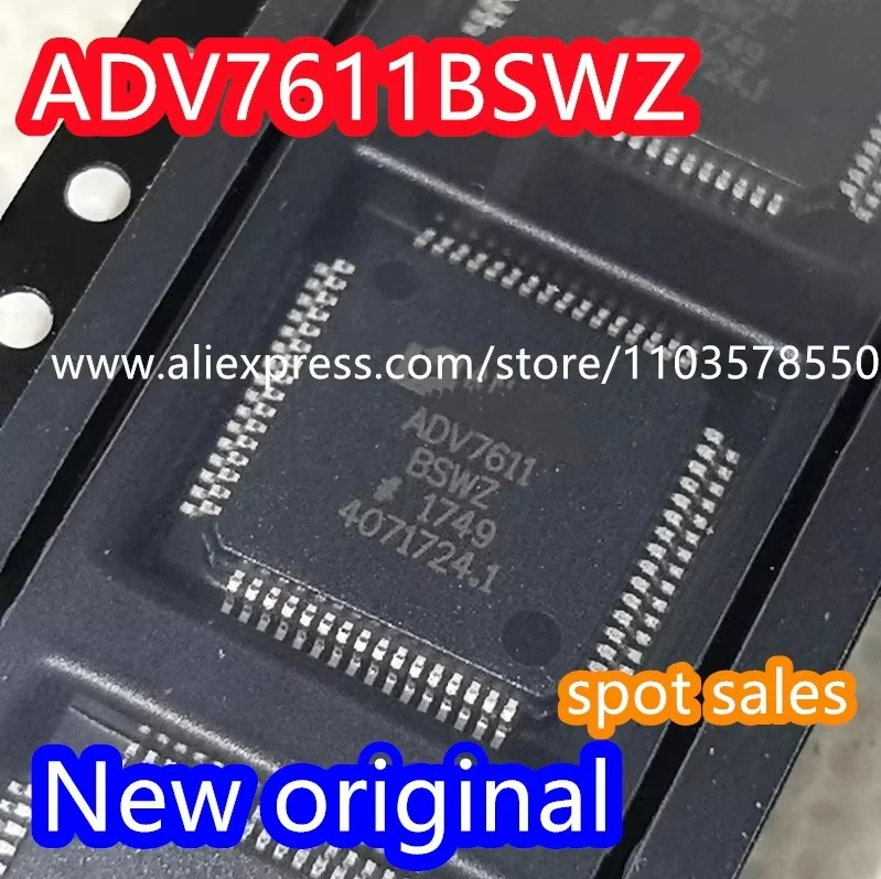 （5PCS） New original ADV7611 ADV7611BSWZ package LQFP64 high-definition multimedia interface IC HDMI receiver chip ADV7611BSWZ-P