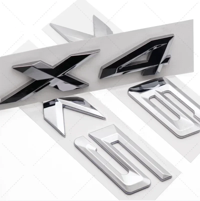ثلاثية الأبعاد ABS كروم أسود سيارة الخلفي الجذع رسالة ملصق لسيارات BMW X1 X2 X3 X4 X5 X6 X7 GT شعار شارة اكسسوارات السيارات التصميم #5