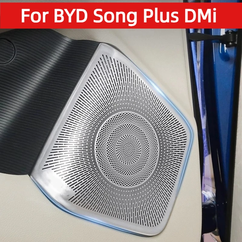 For BYD Song Plus DMi 2023 2024 2025 Car Door Speaker Cover Stainless Steel Anti-Scratch Door Horn Protector