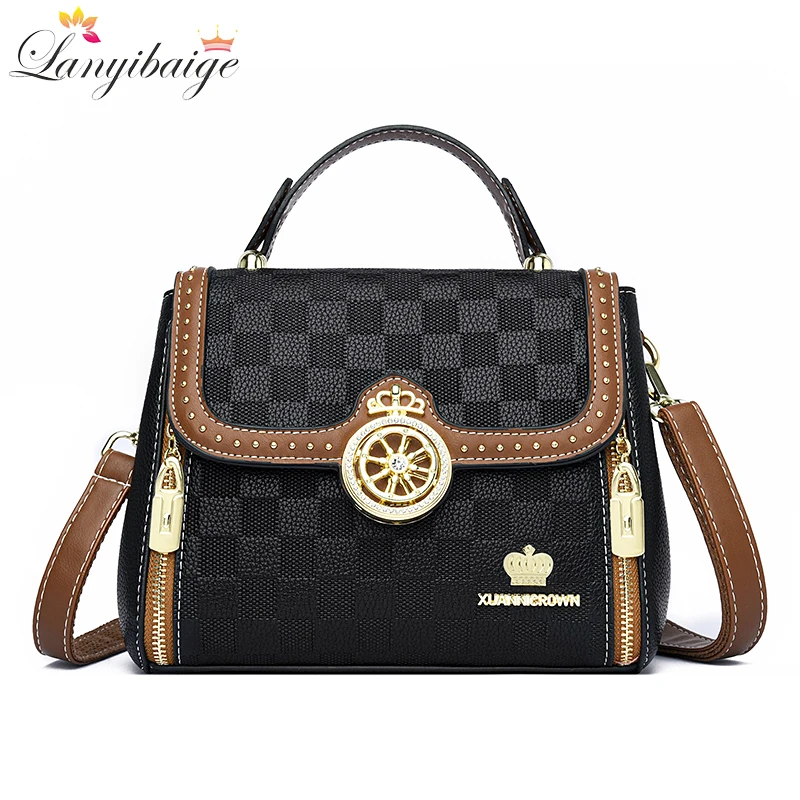 High Quality Soft Leather Purse Fashion Women Shoulder Messenger Bag Multi-pocket Wear-resistant Bag Luxury Ladies Handbag Sac